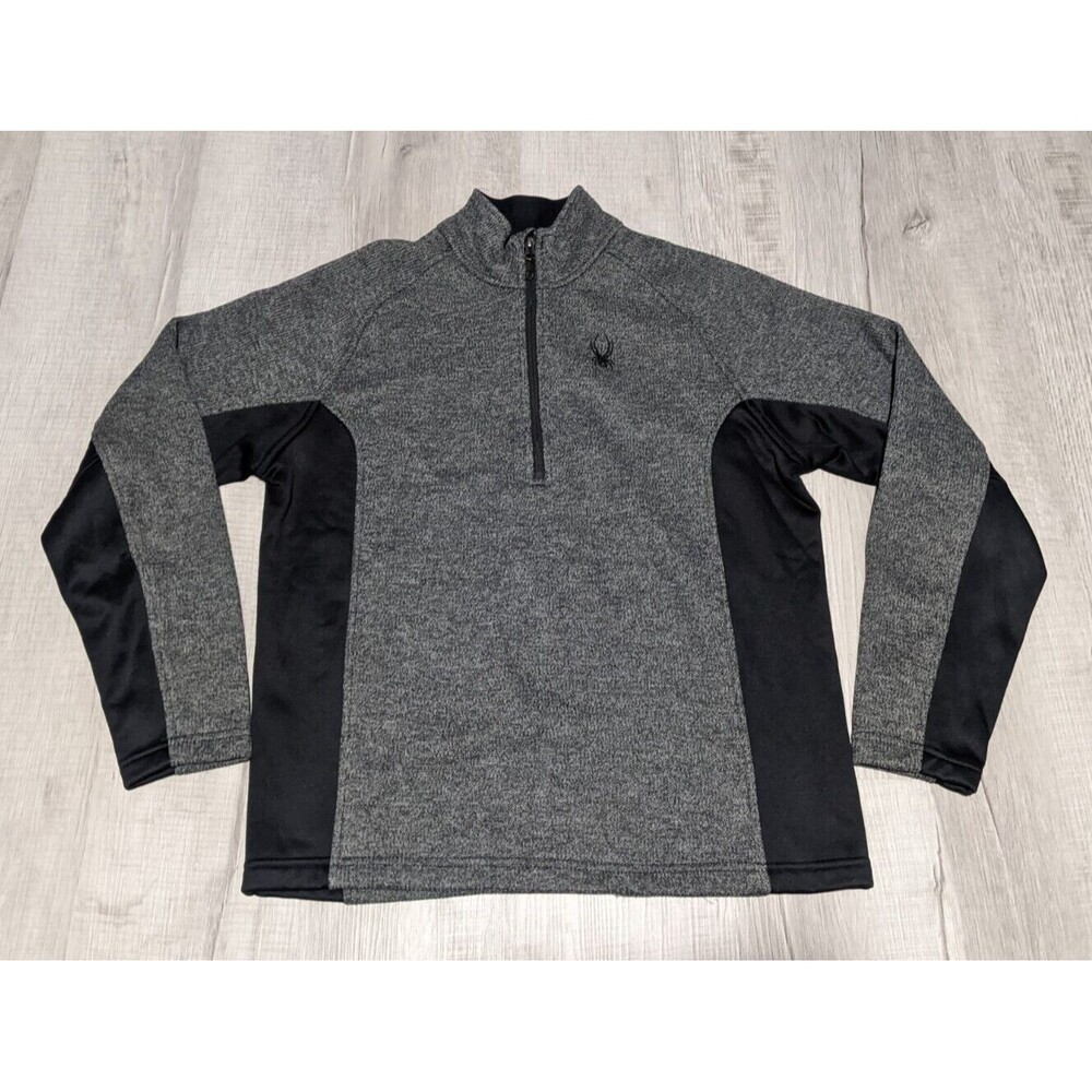 Spyder Outbound 1/4 Zip Jacket Gray & Black Men's Sz M Medium Long Sleeve
